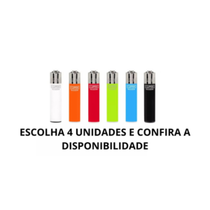 Kit 4 Unidades Isqueiro Recarregável Clipper Micro - Colorido