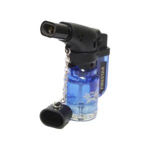 Isqueiro Maçarico FireStar Double Jet Curvo Transparente - Azul