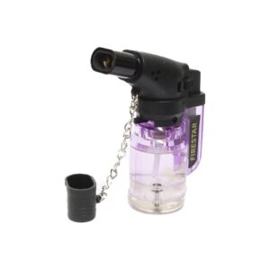 Isqueiro Maçarico FireStar Double Jet Curvo Transparente - Roxo