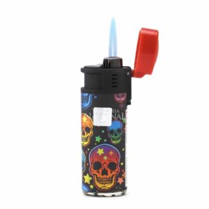 Isqueiro Maçarico Fire 1 Chama Skull FS606P-1 - Vermelho
