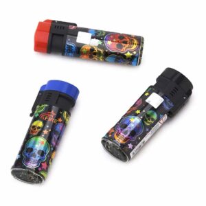 Isqueiro Maçarico Fire 1 Chama Skull FS606P-1