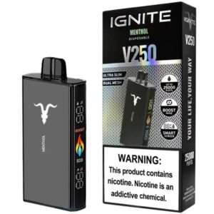 Pod Descartável Ignite V250 com 25000 Puffs - Menthol