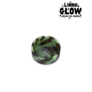 Cinzeiros de Silicone Squadafum Redondo Pequeno Tie Dye - Preto e Verde