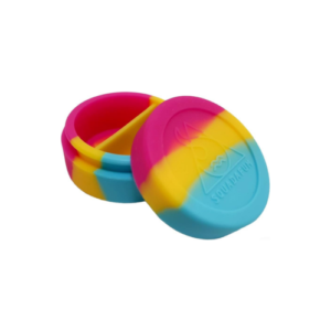 Container de Silicone Squadafum Grande Com Divisória - Rosa, Amarelo e Azul Claro