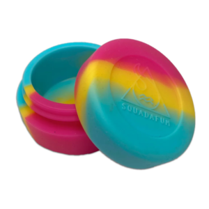 Container de Silicone Squadafum Médio - Azul, Rosa e Amarelo