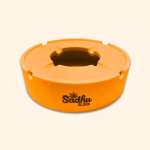 Cinzeiro de Silicone Grande Com Tampa Sadhu - Laranja