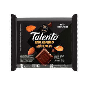 Chocolate Talento 25g - Meio Amargo Amêndoas