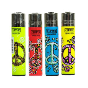 Kit 4 Unidades Isqueiro Recarregável Clipper Grande - Peace Anywhere