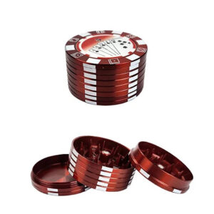 Dichavador de Metal Poker Grande - Vermelho