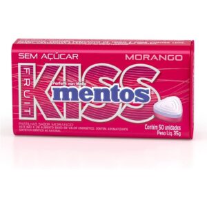 Pastilha Mentos Kiss Sem Açúcar 35g - Morango