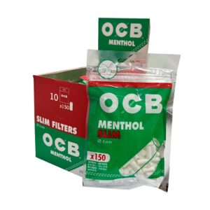 Caixa De Filtro OCB Menthol Slim 6,00mm Com 150 Unidades