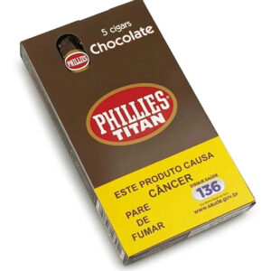 Caixa de Charuto Phillies Titan Chocolate com 5 Unidades
