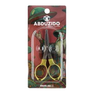 Tesoura de Metal Dobrável com Bico Redondo Abduzido - Dourado