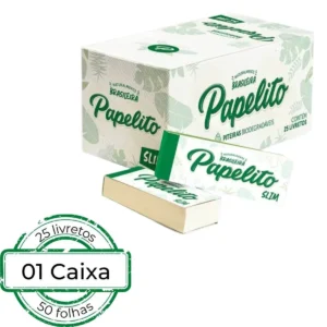 Caixa de Piteira Papelito Slim - Livreto C/50 Folhas