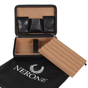 Case de Charutos Nerone Travel Couro Vintage Umidor