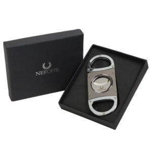 Cortador de Charuto Duplo Nerone Capsule Metal Brilhante