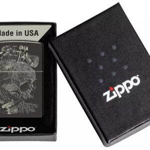 Isqueiro A Pavio Zippo Art Design - Skull Mushroom