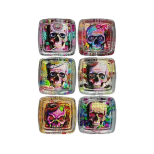 Cinzeiro de Vidro Quadrado Na Boa Caveira Glass Ashtray