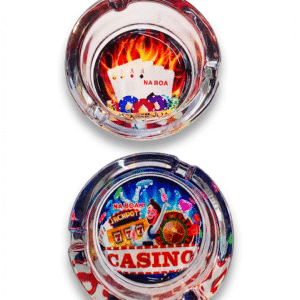 Cinzeiro de Vidro Redondo Glass Ashtray - Casino