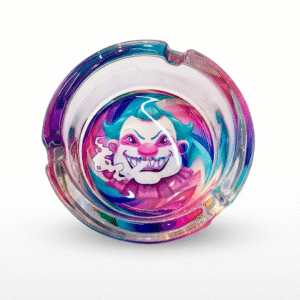 Cinzeiro de Vidro Redondo Glass Ashtray - Palhaço Gordinho