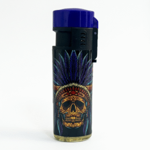 Isqueiro Maçarico Prof 1 Chama Colour Jet Flame G23 Skull Sticker - Roxo