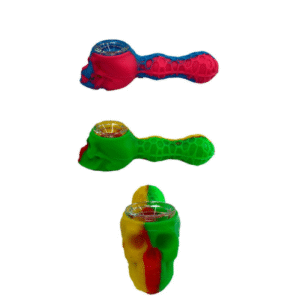 Pipe de Silicone e Vidro Na Boa com Espátula Caveira