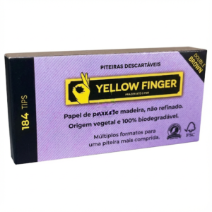 Piteira de Papel Yellow Finger Double Cotton Brown Com 184 Tips