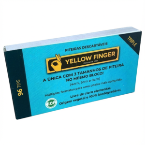 Piteira de Papel Yellow Finger Triple Cotton 96 Tips