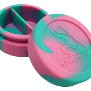 Container de Silicone Squadafum Grande Com Divisória - Rosa e Verde Agua
