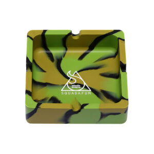 Cinzeiro de Silicone Squadafum Quadrado - Preto, Verde e Bege
