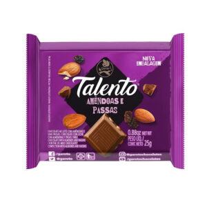 Chocolate Talento 25g - Amêndoas e Passas