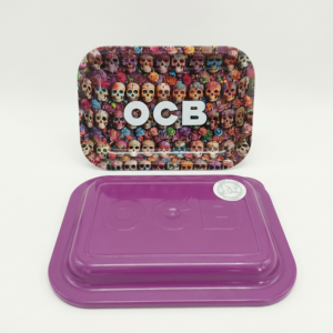 Bandeja De Metal OCB Rolling Tray Pequena Com Tampa - Roxo