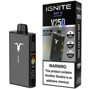 Pod Descartável Ignite V250 com 25000 Puffs - Grape Ice