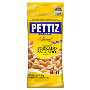 Amendoim Torrado Salgado sem Pele Pettiz 50g