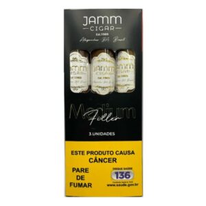 Caixa de Charuto Jamm Cigar Medium Filler 130mm x 20mm Com 3 Unidades