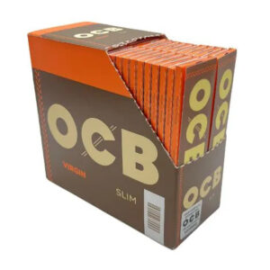 Caixa de Seda Ocb Slim Virgin Paper King Size Com 50 Unidades