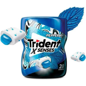 Pote de Chiclete Trident X Senses com 28 Unidades - Peppermint