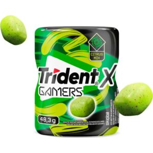 Pote de Chiclete Trident X Gamers Sem Açúcar 48g - Citrus Mix