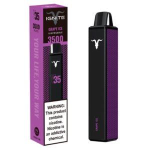 Pod Descartável Ignite V35 com 3500 Puffs - Grape Ice