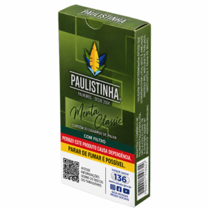 Palheiro Paulistinha Menta Classic com 20 Cigarros
