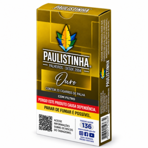 Palheiro Paulistinha Ouro com 20 Cigarros