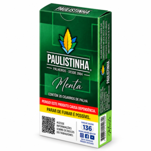 Palheiro Paulistinha Menta com 20 Cigarros