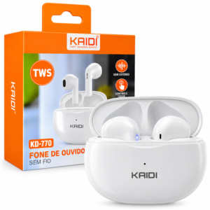 Fone de Ouvido Sem Fio Kaidi KD-770 - Branco