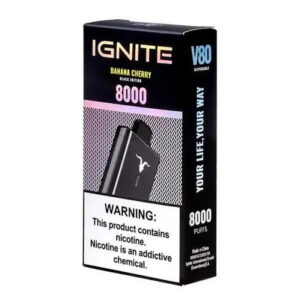 Pod Descartável Ignite V80 com 8000 Puffs - Banana Cherry