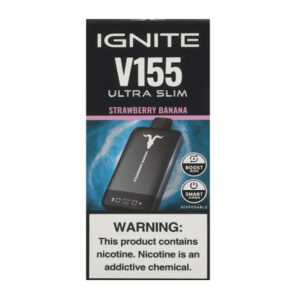 Pod Descartável Ignite V155 Ultra Slim com 15.500 Puffs - Strawberry Banana