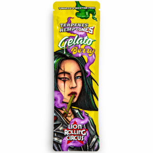Blunt em Cone Lion Rolling Circus Terpenes Hemp Cones com 2 Unidades - Gelato Berry
