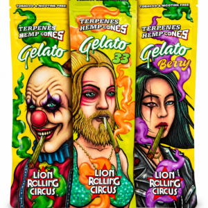 Blunt em Cone Lion Rolling Circus Terpenes Hemp Cones com 2 Unidades