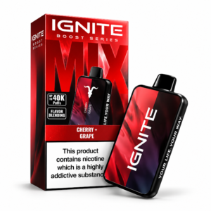 Pod Descartável Ignite Mix com 40.000 Puffs - Cherry e Grape