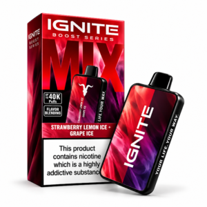 Pod Descartável Ignite Mix com 40.000 Puffs - Strawberry Lemon Ice e Grape Ice