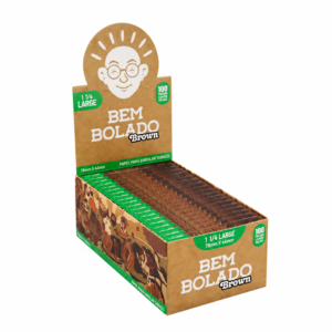 Caixa de Seda Bem Bolado Brown 1 1/4 Large com 100 Folhas e 40 Livretos